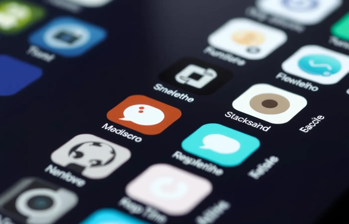 Grille d applications sur un écran