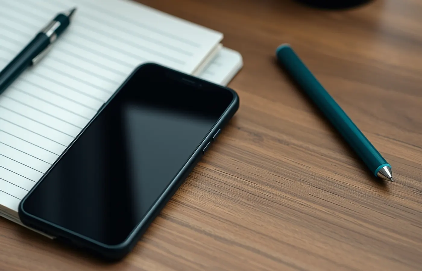 Un smartphone posé face contre table